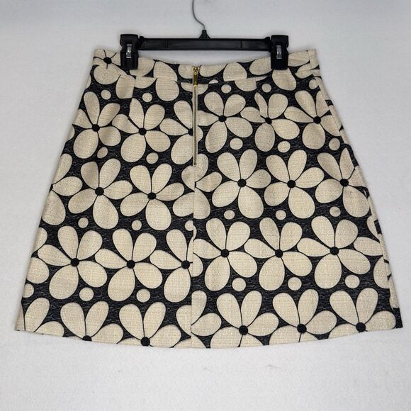 JULIE BROWN NY Skirt Mini size Large Navy Ivory Gold NWT - Picture 4 of 8